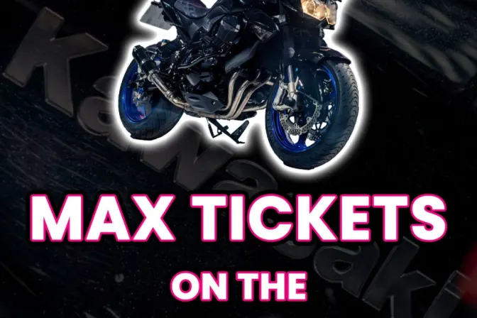 Ticket Bundle Comp: Max Tickets on the Kawasaki Z1000 Dark