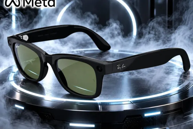 Ray Ban Meta Wayfarer Gen 2 Glasses Shiny Black with Green Lenses