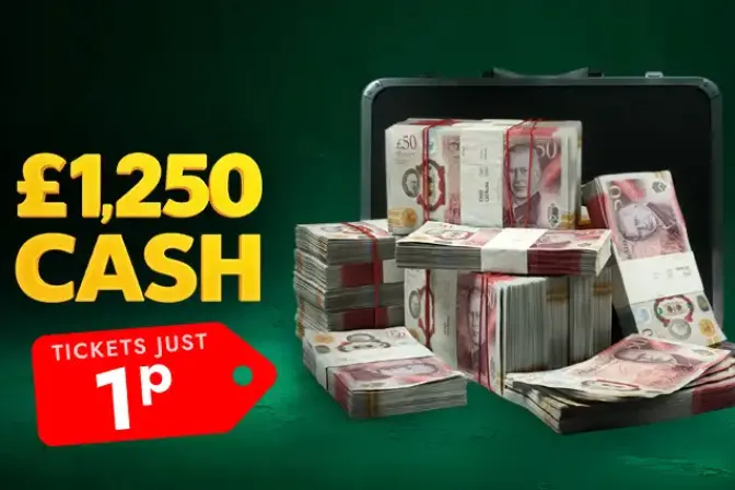 Win £1,250 Tax Free Cash for 1p!!
