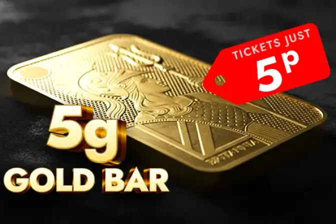 Win A 5g Gold Bar for Just 5p!