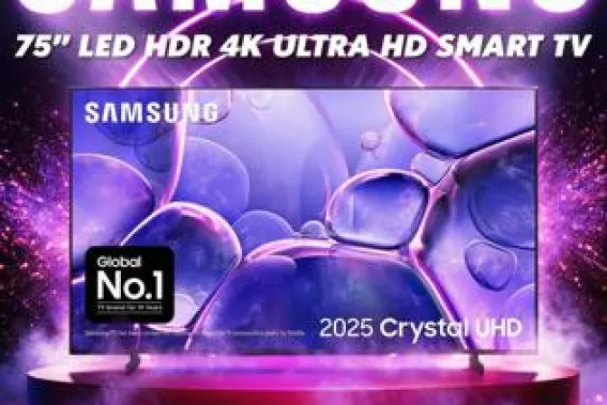 Win This Samsung 75" HD 4K HD Smart TV!