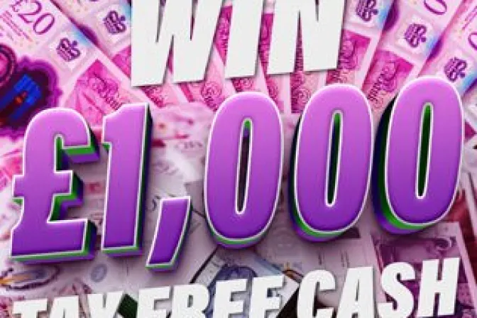 Win £1,000 Tax Free Cash for Just 10p!