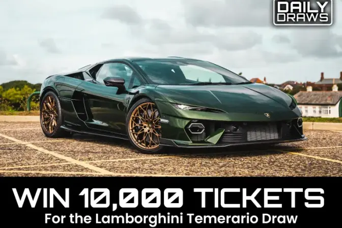 10,000 Tickets, Worth £500, for Entry in the 2026 Lamborghini Temerario + £10,000 Cash Draw