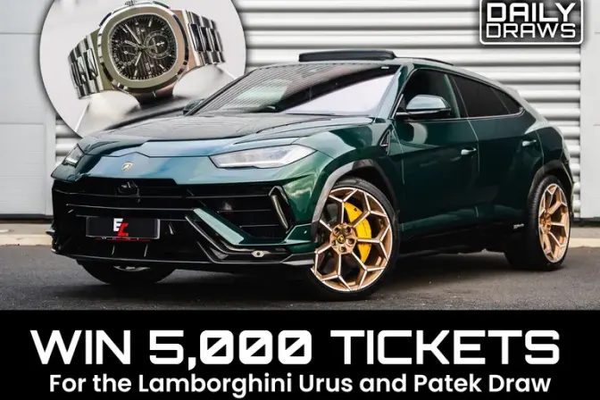 5,000 Tickets, Worth £400, for Entry in the Lamborghini Urus Performante & Patek Philippe Draw