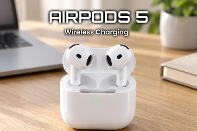 Apple Airpods 5 with Active Noise Cancellation and Wireless Charging Case