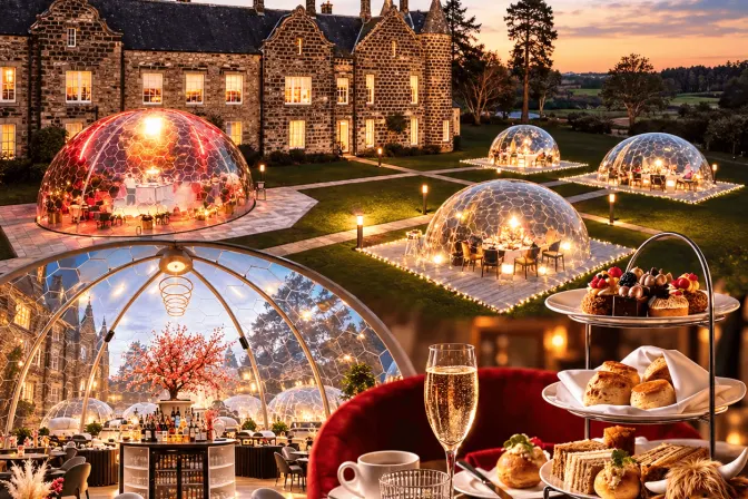 Meldrum House - Country Hotel & Golf Course - 3-course Champagne Dinner in Luxury Dome Plus Overnight Stay with Full Scottish Breakfast