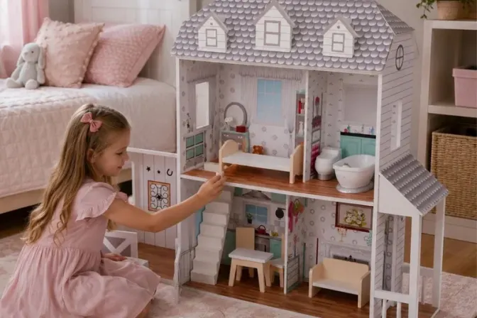 Teamson Kids 2-Story Wooden Dollhouse