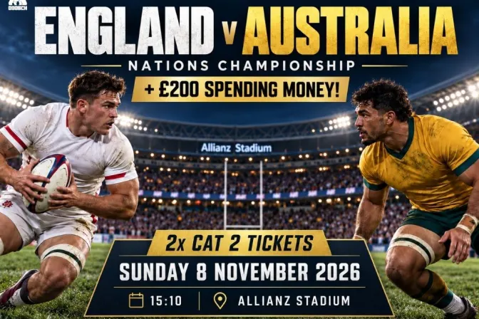 England V Australia + £200 Spending Money
