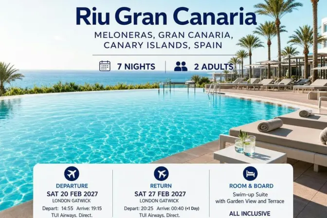 Tui All Inclusive 7 Nights 2 People Rui Gran Canaria, Canary Islands