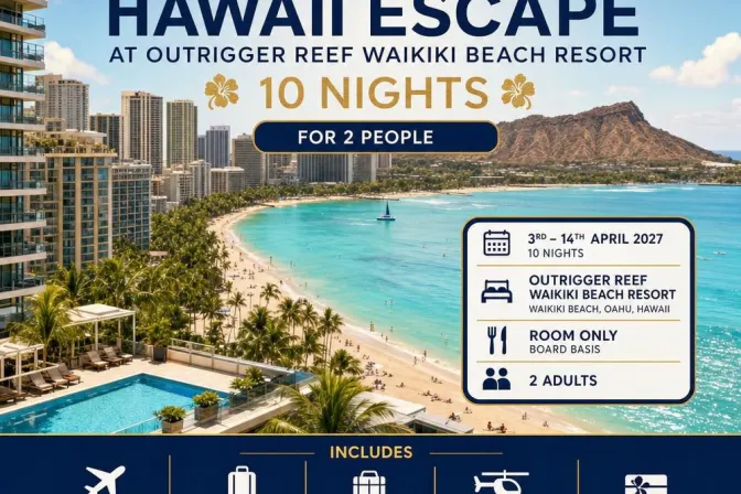Luxury Holiday to Hawaii, 10 Nights + £1000 Spending Money
