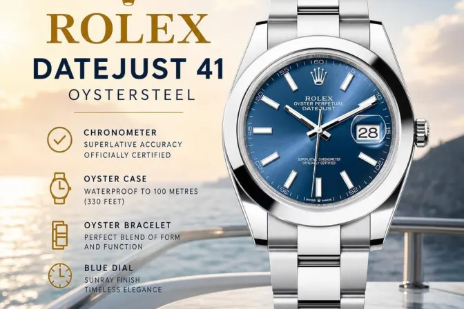 New 2026 Rolex Datejust 41 Oystersteel Blue Dial