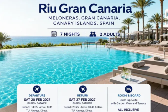 Tui All Inclusive 7 Nights 2 People Rui Gran Canaria, Canary Islands