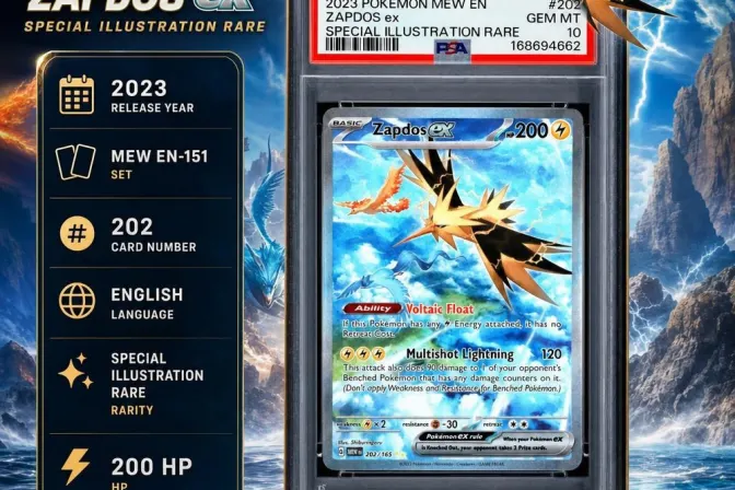 Psa 10 2023 Pokemon Mew En-151 #202 Zapdos Ex Sir