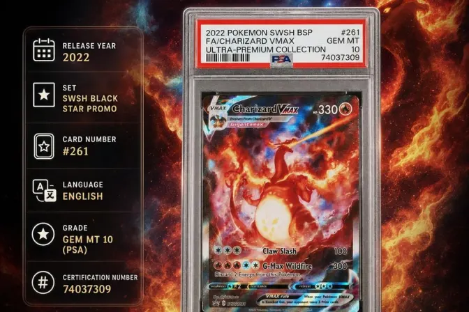 Psa 10 2022 Pokemon Swsh Black Star Promo #261 Fa/Charizard Vmax