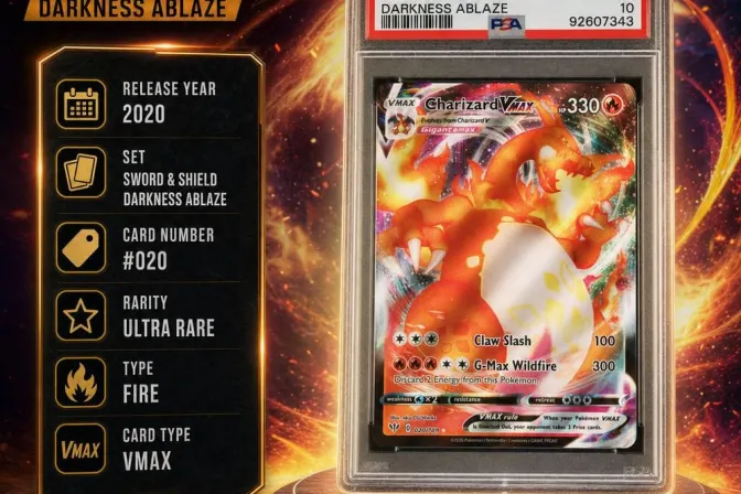 Psa 10 2020 Pokemon Sword & Shield Darkness Ablaze Fa/Charizard Vmax