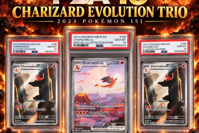 Psa 10 2023 151 Charmander, Charmeleon and Charizard Evolution Trio