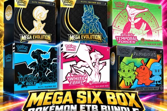 Mega Six Box Pokémon Elite Trainer Box Bundle