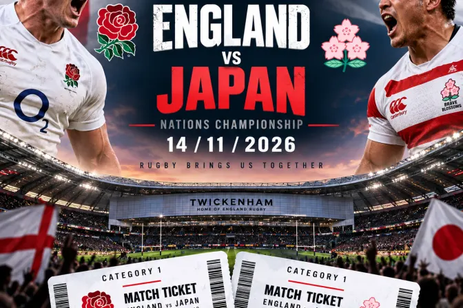 2 X Cat 1 England Vs Japan Nations Championship Rugby 14/11/2026