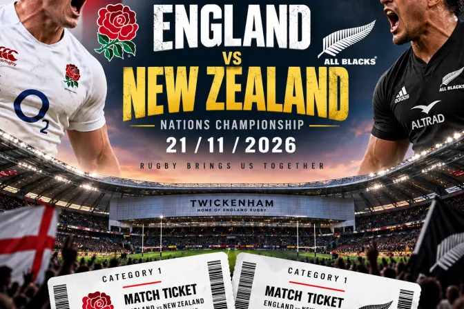 2 X Cat 1 England Vs New Zealand Nations Championship Rugby 21/11/2026