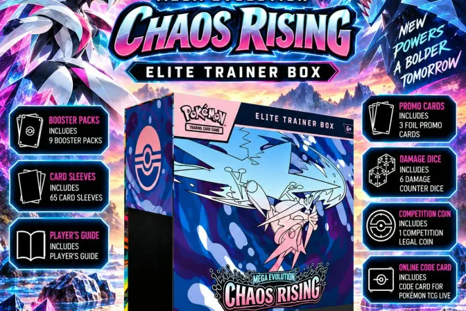 New Pokemon Mega Evolution Chaos Rising Elite Trainer Box