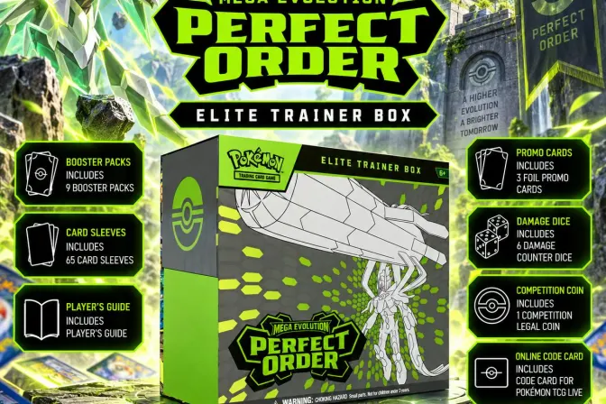 New Pokemon Tcg Mega Evolution 'Perfect Order' Elite Trainer Box