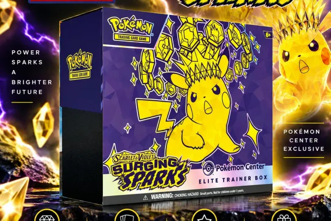 New Sealed Pokémon Center Tcg: Scarlet & Violet-Surging Sparks Etb