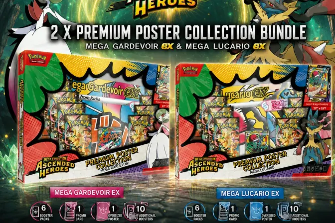 Pokémon Ascended Heroes Premium Poster Bundle - Mega Lucario Ex & Gardevoir Ex