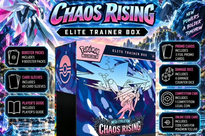 New Pokemon Mega Evolution Chaos Rising Elite Trainer Box