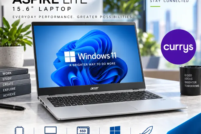 Acer Aspire Lite 15.6" Laptop - Intel® N150, 128 Gb SSD, Silver