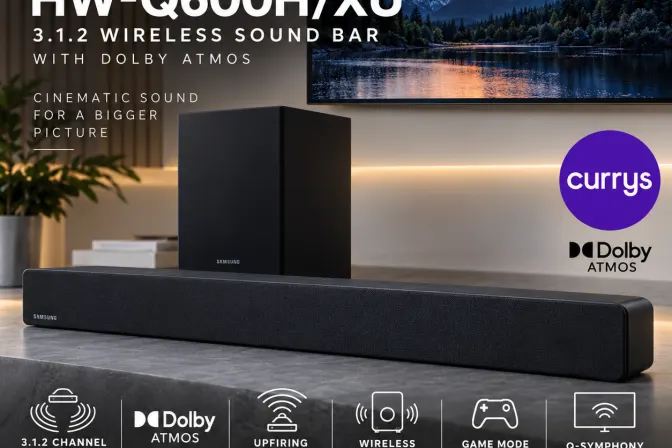 Samsung Hw-Q600H/Xu 3.1.2 Wireless Sound Bar with Dolby Atmos