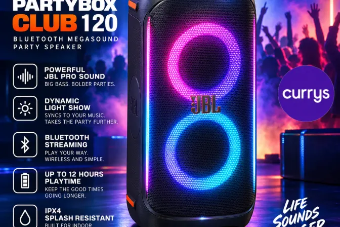 Jbl Partybox Club 120 Bluetooth Megasound Party Speaker - Black