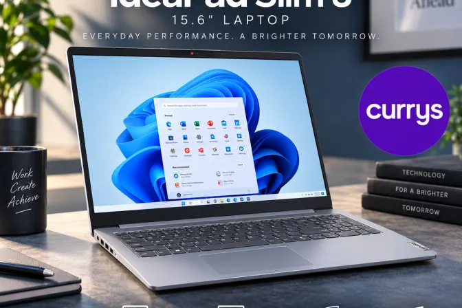 Lenovo Ideapad Slim 3 15.6" Laptop - Ryzen 3, 256 Gb SSD, Arctic Grey