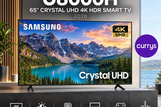 Samsung U8000H 65" Crystal UHD 4K HDR Smart TV 2026 Ue65U8000H