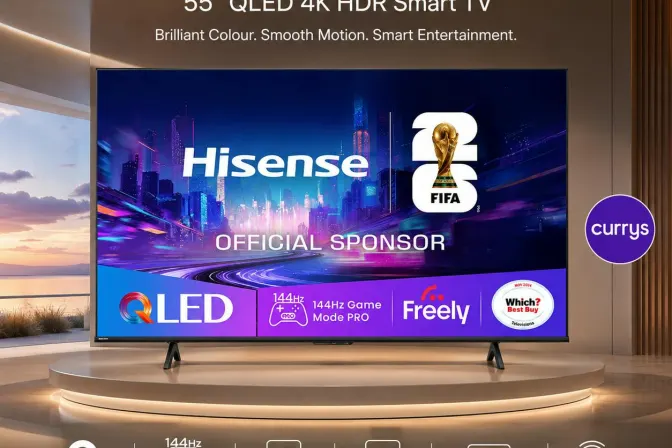 Hisense E7Q Pro 55" QLED 4K HDR Smart TV with Freely - 55E7QTUK Pro