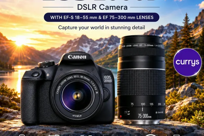 Canon Eos 2000D Dslr Camera with Lens