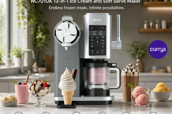Ninja Creami Scoop & Swirl Nc701Uk 13-In-1 Ice Cream and Soft Serve Maker