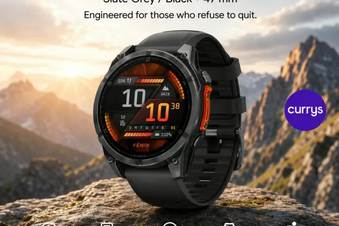 Garmin Fenix 8 Amoled Smart Watch - Slate Grey & Black, 47 Mm