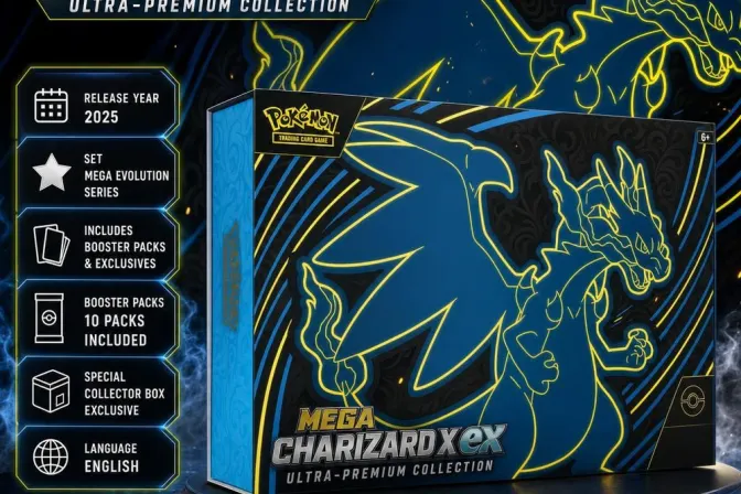 New Sealed Pokémon Tcg: Mega Charizard X Ex Ultra-Premium Collection