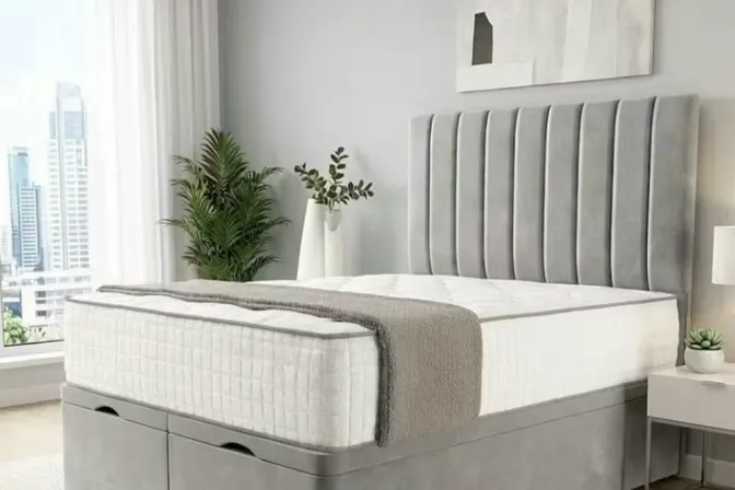 Luxury Ottoman Bed Bundle - Frame, Mattress + Choice of Size & Fabric