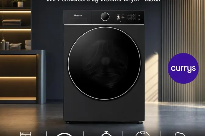 Hisense Kitchenfit 5i Series Wifi-Enabled 9 Kg Washer Dryer - Black
