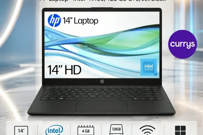 HP 14-Ep2500Sa 14" Laptop - Intel® N150, 128 Gb Ufs, Jet Black