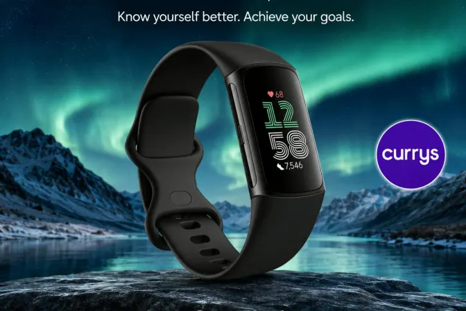 Fitbit Charge 6 Fitness Tracker - Obsidian/Black, Silicone Strap, Universal