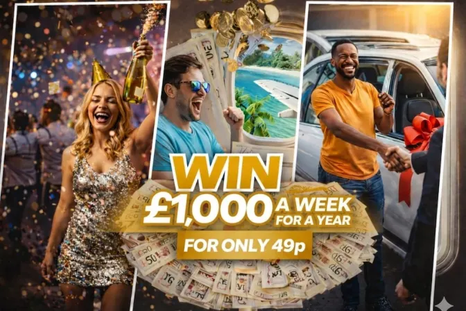 Win £50,000 or £1,000 A Week for A Year