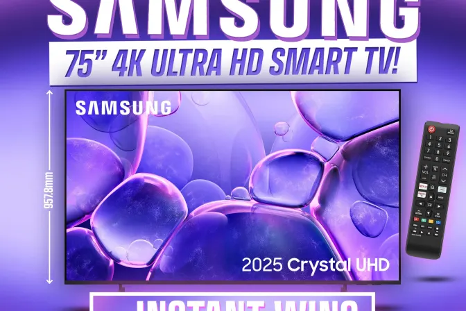 Samsung 75" 4K Ultra HD Smart TV!